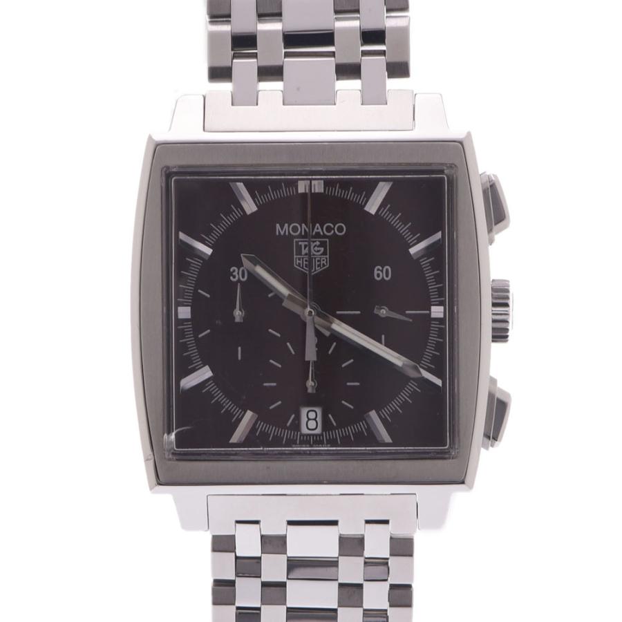最も優遇の TAG HEUER タグホイヤー モナコ クロノグラフ CW2114 メンズ SS/革 腕時計 自動巻き ブラウン文字盤 ABランク 中古 銀蔵 腕時計