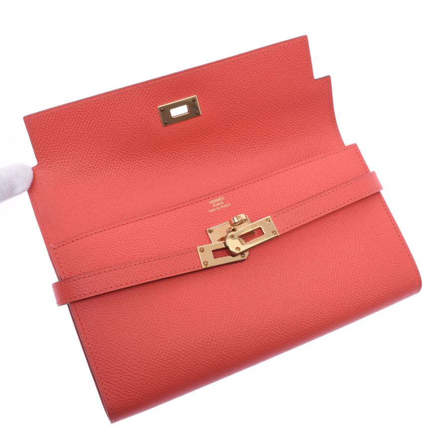 HERMES エルメス ケリー ウォレット ローズジャイプール ゴールド金具 