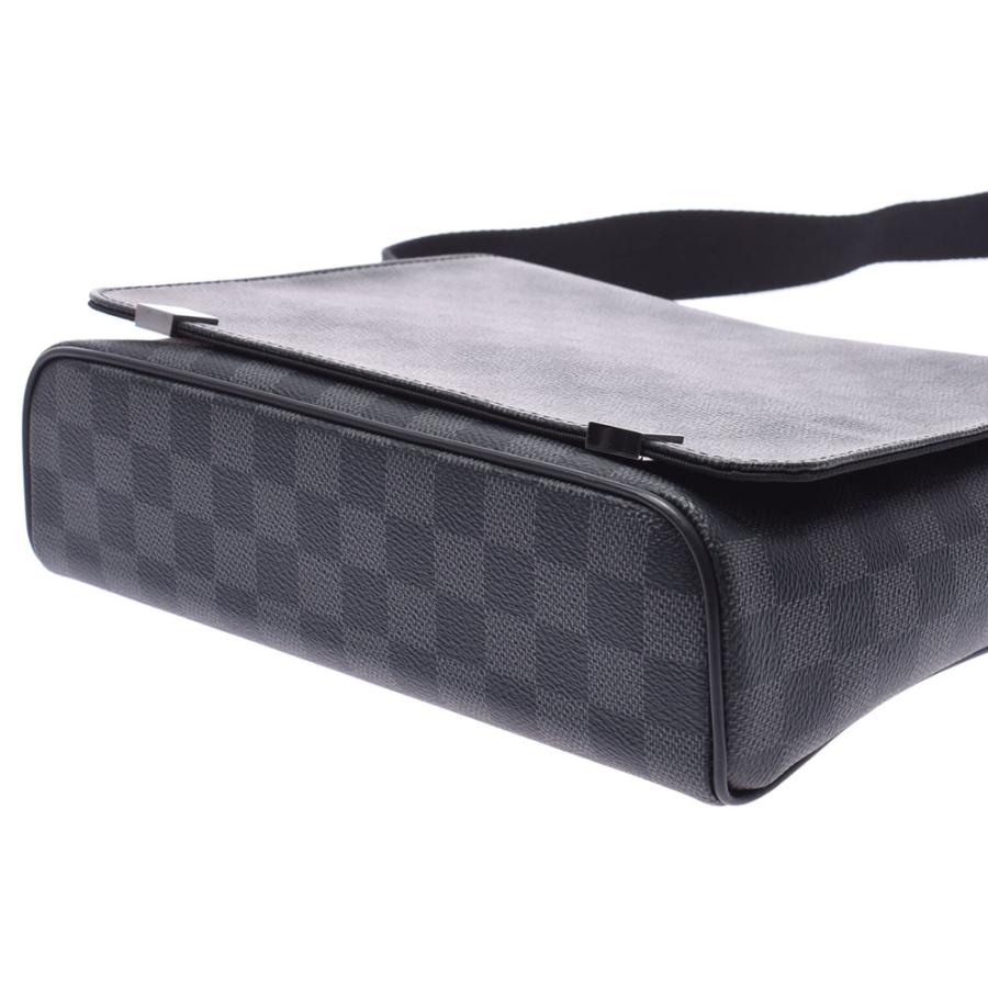 春新作の N 黒 ルイヴィトン 送料無料 中古 銀蔵 中古 新同 ショルダーバッグ メンズ N 黒 Nm ディストリクトpm グラフィット ダミエ ルイヴィトン Vuitton Louis 銀蔵 バッグ