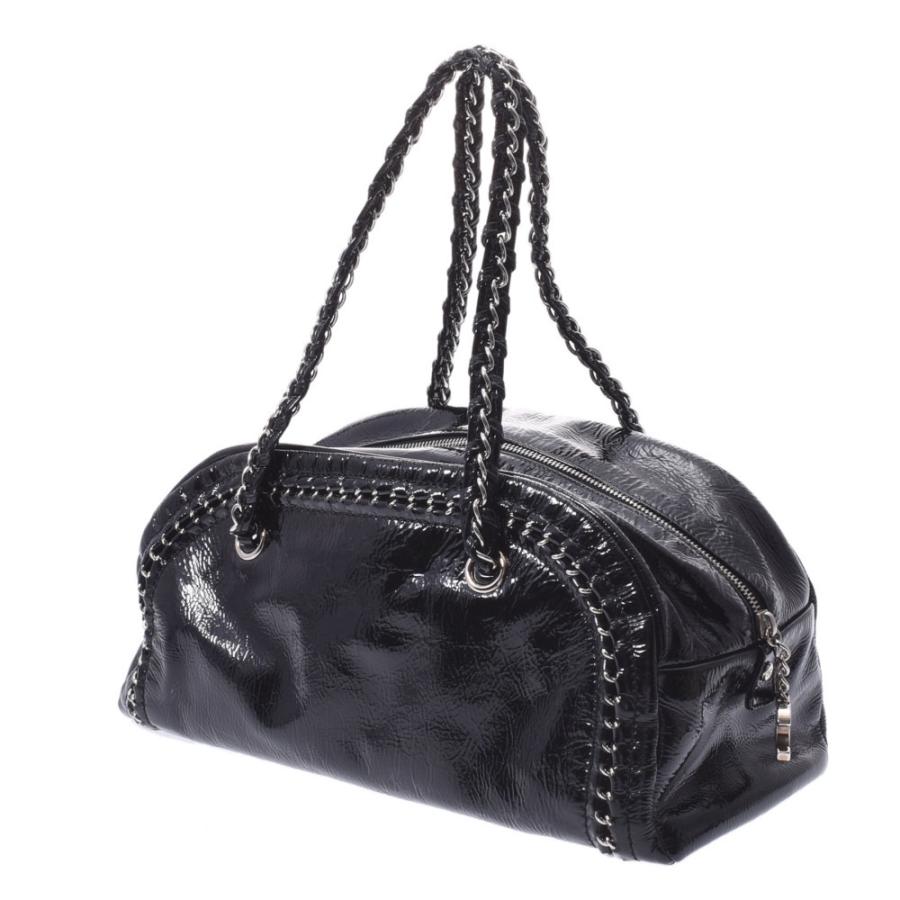 CHANEL シャネル ラグジュアリーライン ボストンバッグ 黒 シルバー 