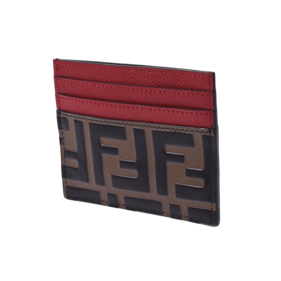 FENDI フェンディ ズッカ柄 パスケース ブラウン/黒/ボルドー 8M0269 