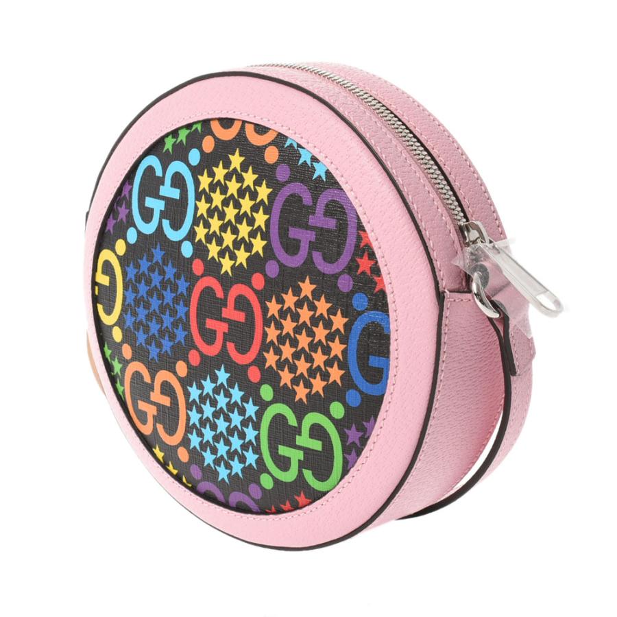 銀蔵 中古 GUCCI グッチ GGサイケデリック ラウンド 603938 ピンク/黒 