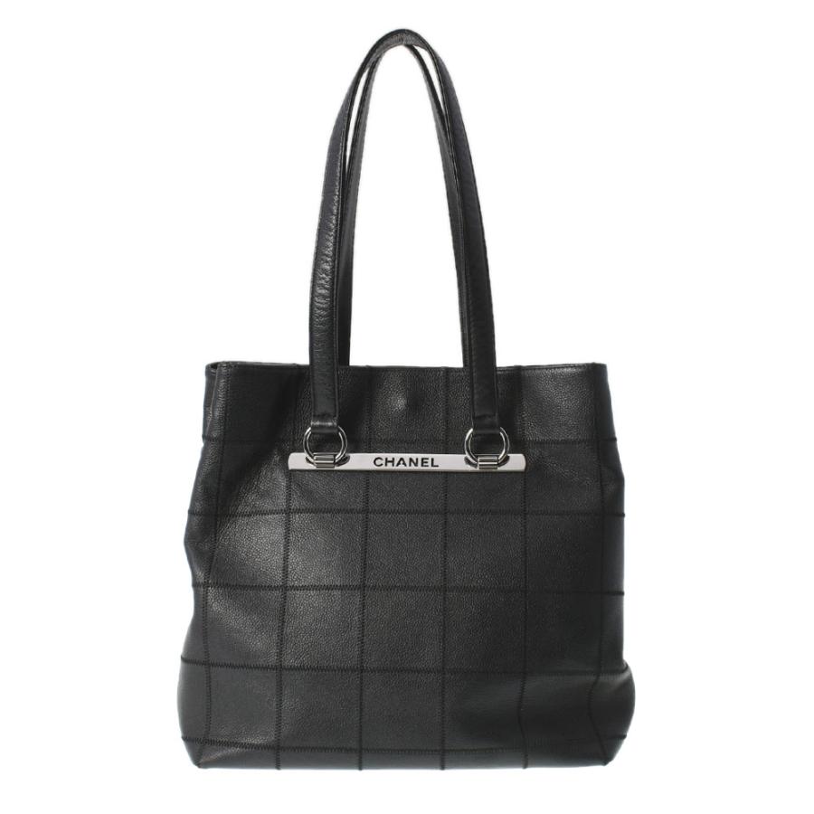 CHANEL シャネル チョコバー 黒 シルバー金具 レディース キャビア  