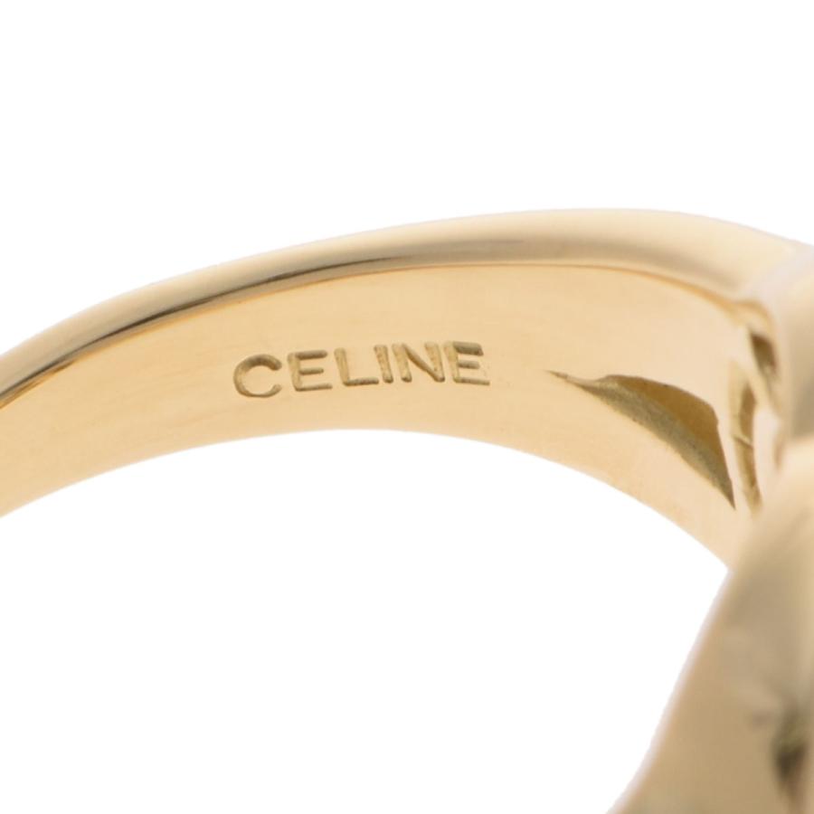 CELINE セリーヌ ダブルサークル リング 15号 レディース K18イエローゴールド リング・指輪 Aランク 中古 銀蔵