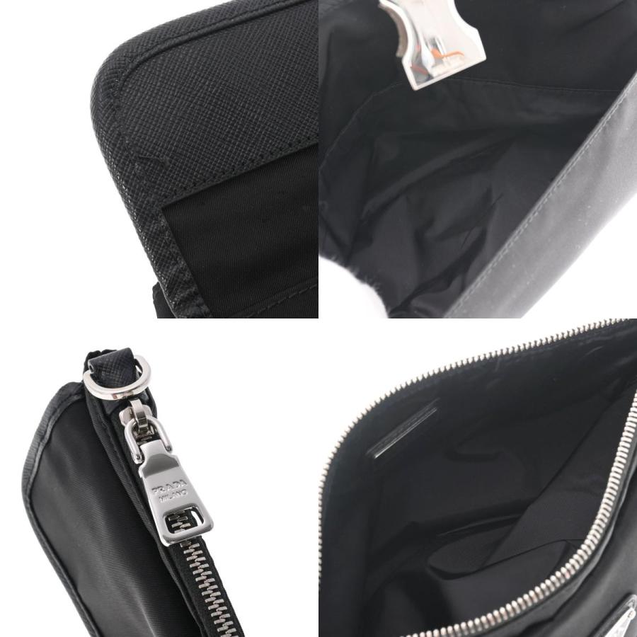 PRADA プラダ クラッチバッグ ブラック シルバー金具 2NH011 ユニ 