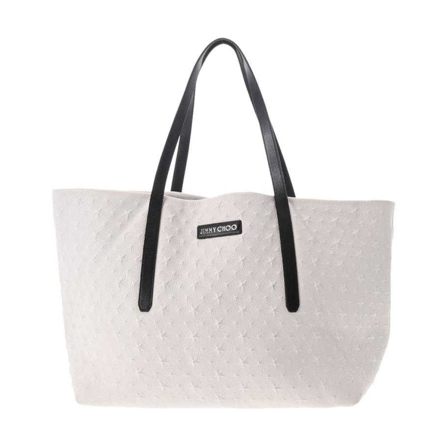 JIMMY CHOO ジミーチュウ スターエンボス トートバッグ 白/黒 