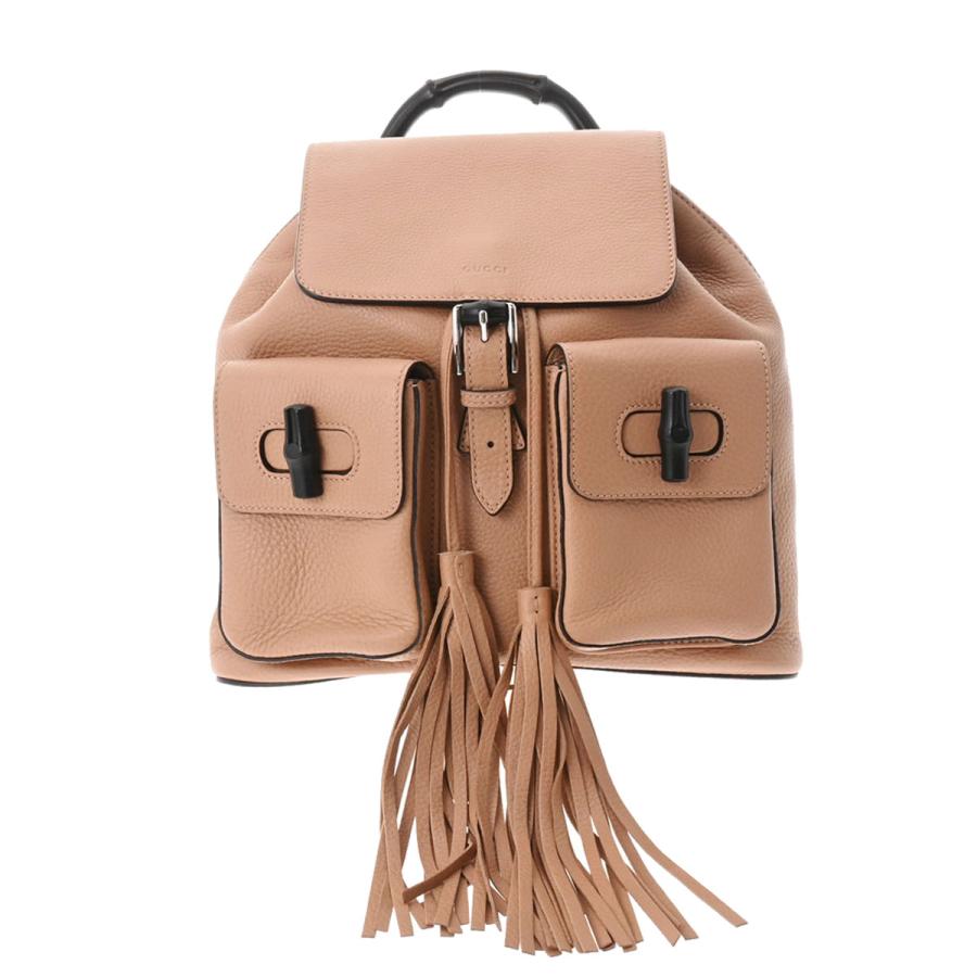 GUCCI グッチ バンブー バックパック ベージュ シルバー金具 370833