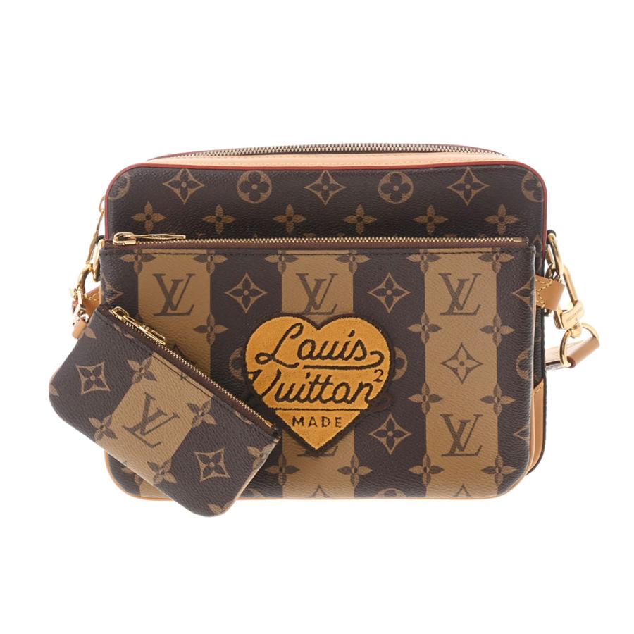 LOUIS VUITTON 銀蔵 中古 ルイヴィトン モノグラム ストライプ トリオ 