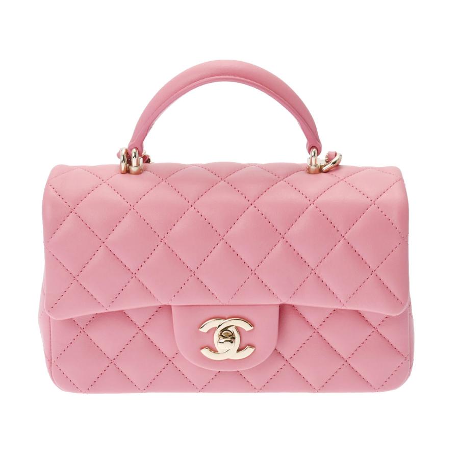 CHANEL シャネル トップハンドル ミニチェーンショルダー ピンク 