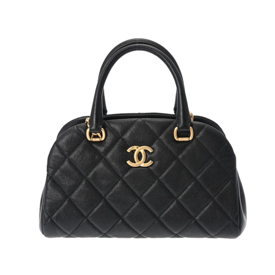 CHANEL シャネル マトラッセ ボウリングバッグ 2WAY 黒 ゴールド金具 
