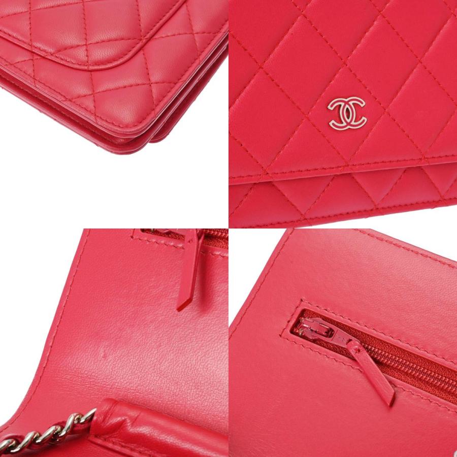 CHANEL シャネル マトラッセ チェーンウォレット ピンク シルバー金具 A33814 レディース ラムスキン チェーンウォレット ABランク 中古 銀蔵｜ginzo1116｜07