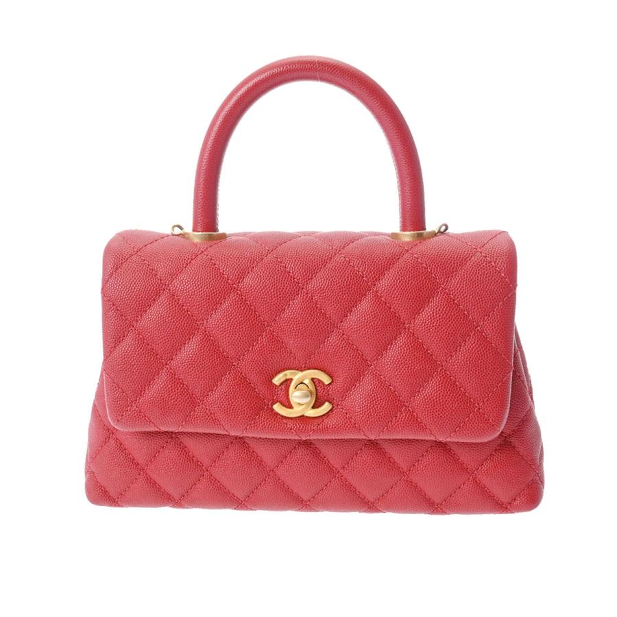 CHANEL（シャネル） マトラッセ トップハンドル XS 2WAY 赤 レディース
