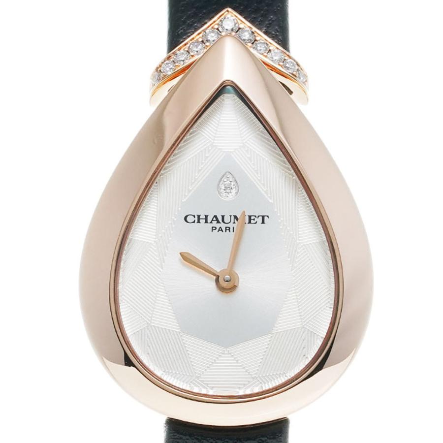 CHAUMET ショーメ ジョセフィーヌ エグレット レディース PG/革 腕時計 クオーツ シルバー文字盤 Aランク 中古 銀蔵｜ginzo1116｜07