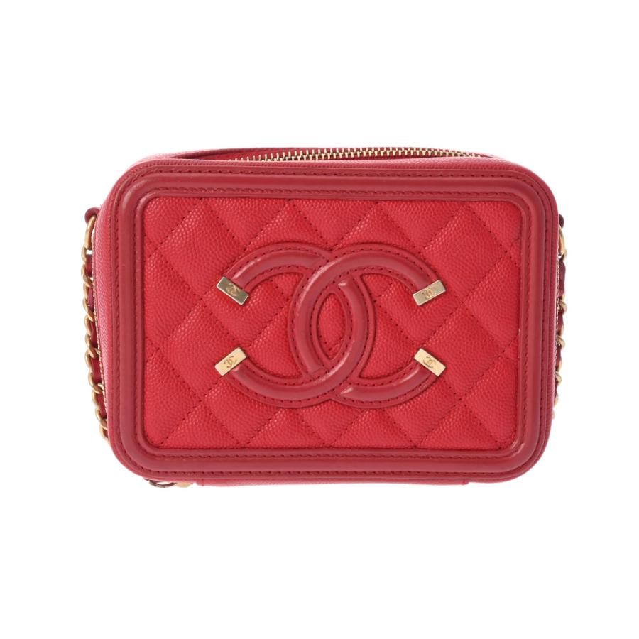 シャネル  CCフィグリーミニ チェーンショルダー ショルダーバッグ 赤 CHANEL（シャネル） CCフィグリーミニ チェーンショルダー 赤