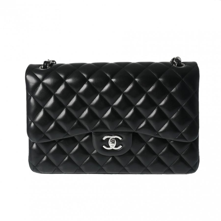 CHANEL（シャネル） マトラッセ チェーンショルダー Wフラップ 30cm 黒 