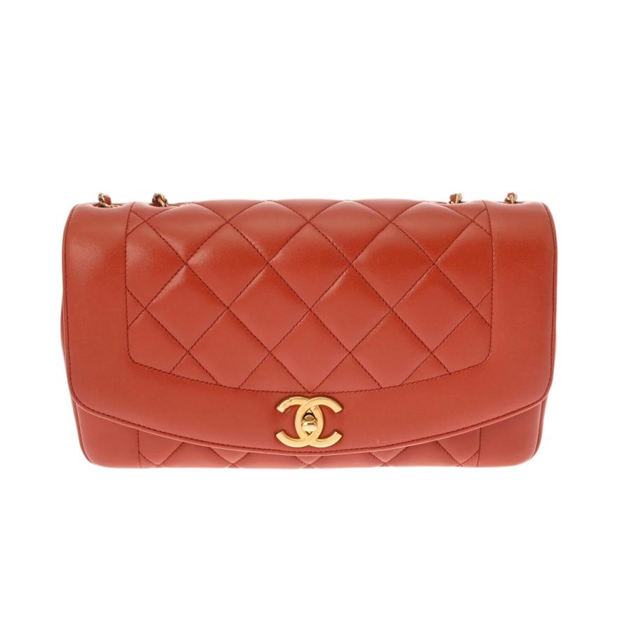 CHANEL シャネル ダイアナ チェーンショルダー 28cm ブラウン 