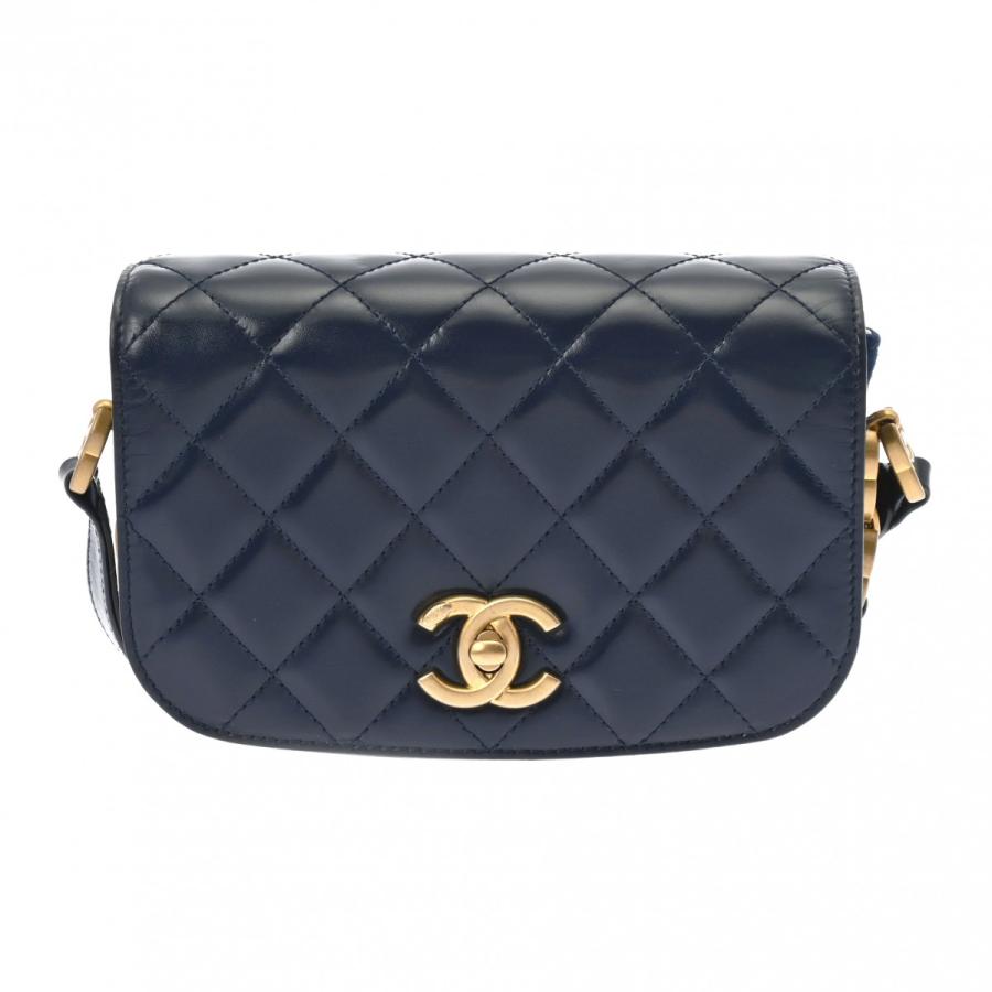 CHANEL シャネル マトラッセ ココマークチェーン ネイビー