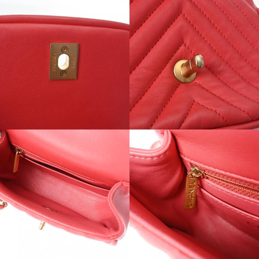 シャネル  ショルダーバッグ  シェブロン ショルダー   ピンク シャネル(CHANEL)シャネル ミニ フラップバッグ シェブロン Vステッチ