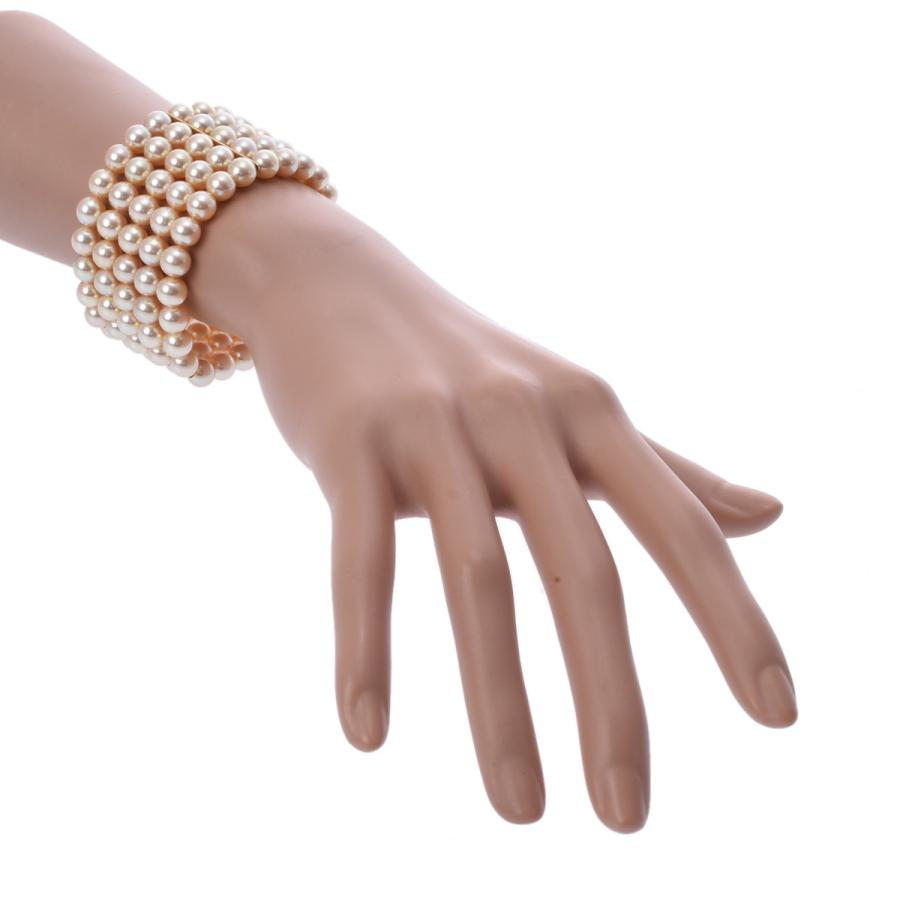 MIKIMOTO ミキモト 5連ブレスレット アコヤパール ダイヤ 0.05ct MIKIMOTO ミキモト 5連ブレスレット アコヤパール ダイヤ 0.05ct