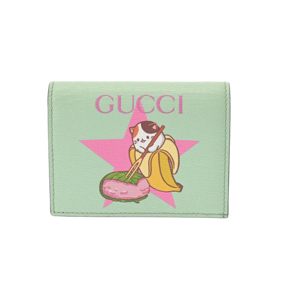 GUCCI グッチ コンパクトウォレット ばなにゃ ミントグリーン 701009  