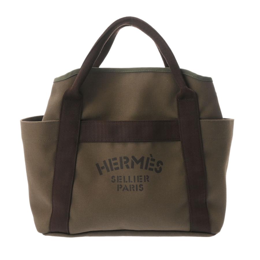 HERMES（エルメス） サックドパンサージュ グルーム カーキ/オレンジ A