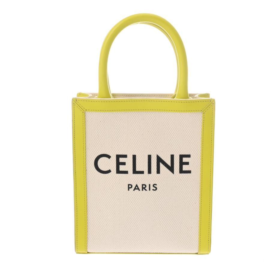 CELINE（セリーヌ） ミニバーティカルカバ ホワイト/イエロー 193302 