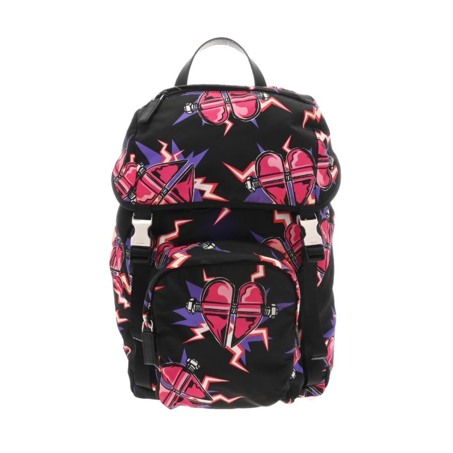 PRADA（プラダ） バックパック ハート ブラック ピンク 2VZ135 メンズ 