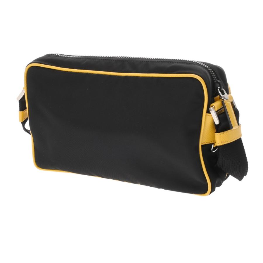 PRADA プラダ ショルダーバッグ ブラック/グレー/イエロー 2VH074 メンズ ナイロン レザー ショルダーバッグ Aランク 中古 銀蔵の画像