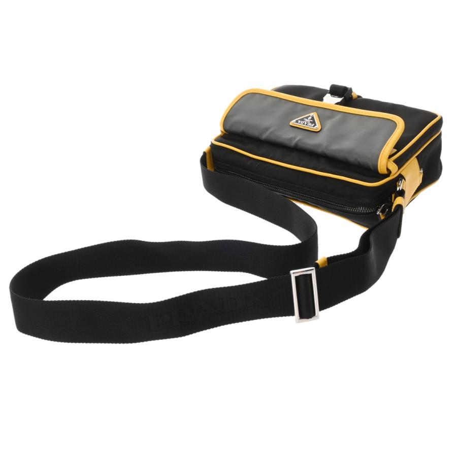PRADA プラダ ショルダーバッグ ブラック/グレー/イエロー 2VH074 メンズ ナイロン レザー ショルダーバッグ Aランク 中古 銀蔵の画像