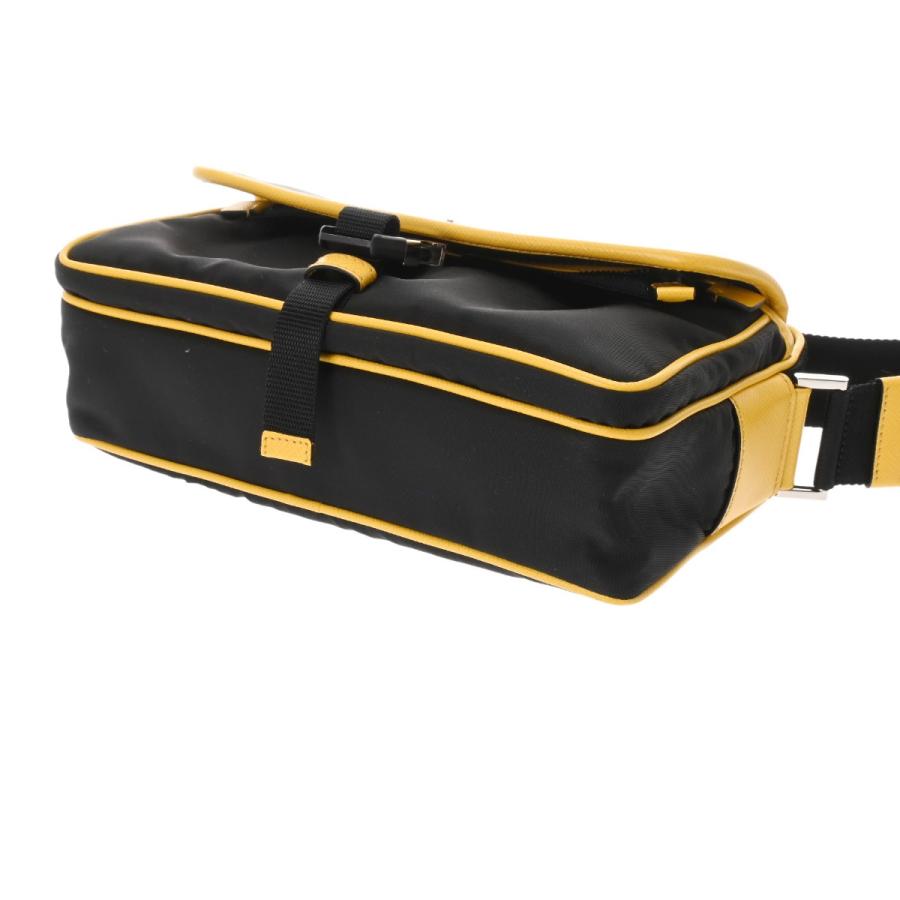 PRADA プラダ ショルダーバッグ ブラック/グレー/イエロー 2VH074 メンズ ナイロン レザー ショルダーバッグ Aランク 中古 銀蔵の画像