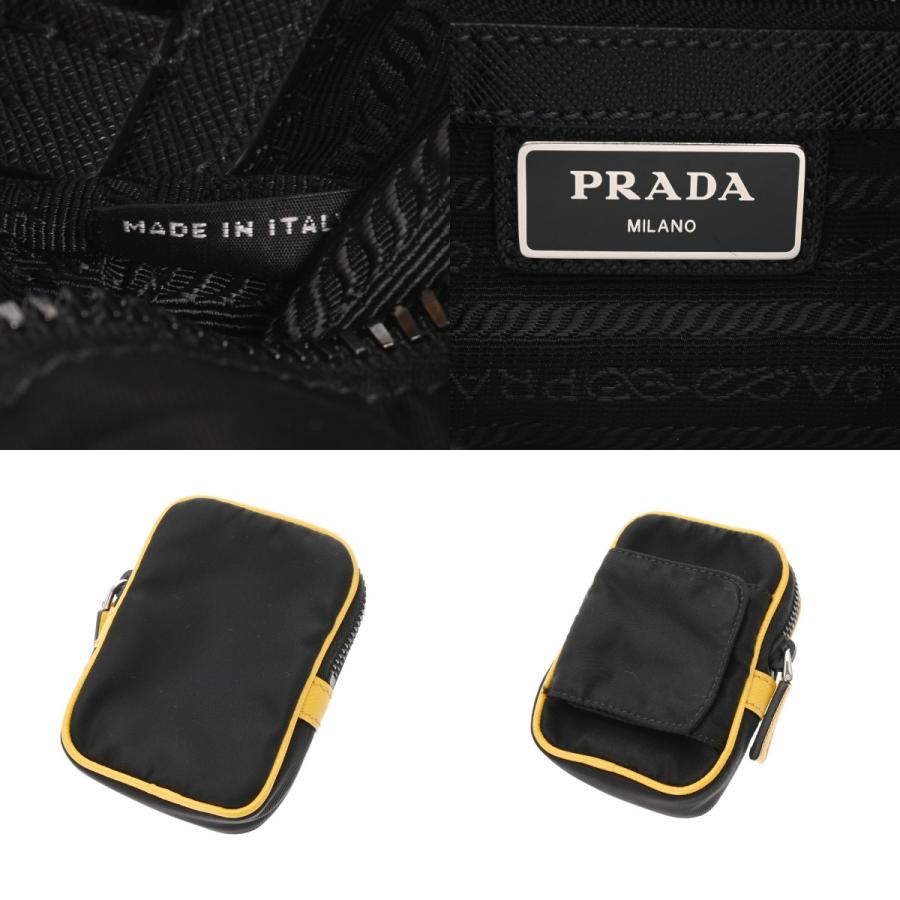 PRADA プラダ ショルダーバッグ ブラック/グレー/イエロー 2VH074 メンズ ナイロン レザー ショルダーバッグ Aランク 中古 銀蔵の画像
