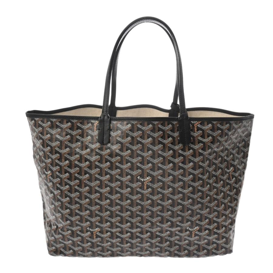 美品サンルイPM ブラック PVC×レザー トート GOYARD（ゴヤール） サンルイ PM ブラック ユニセックス PVC/レザー