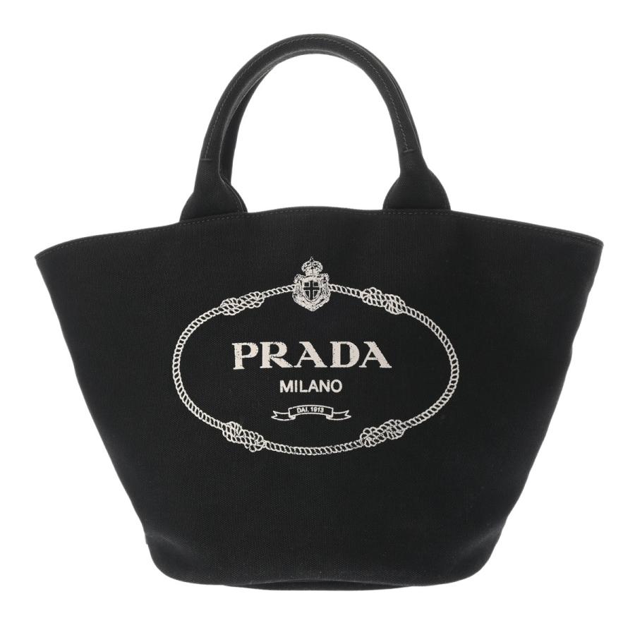 PRADA（プラダ） カナパ ファブリック ハンドバッグ ブラック 1BG186 