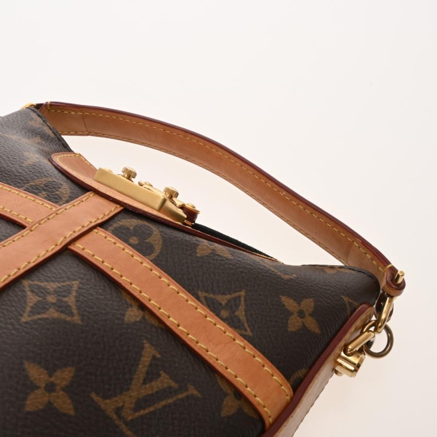 LOUIS VUITTON ルイヴィトン モノグラム ダッフルバッグ ショルダーバッグ ミニバッグ ブラウン レザー×PVC M43587 ゴールド金具 LOUIS VUITTON - LOUIS VUITTON ルイヴィトン ダッフルバッグ