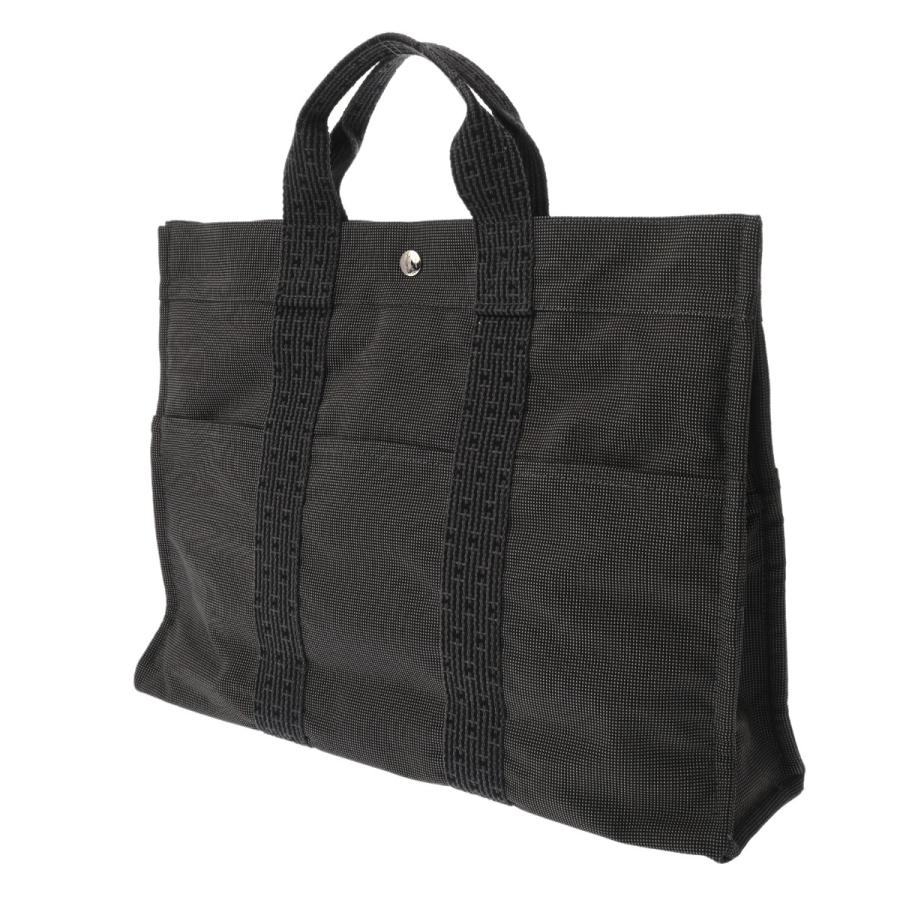 HERMES エルメス エールラインMM 新型 グレー ユニセックス キャンバス トートバッグ Aランク 中古 銀蔵の画像