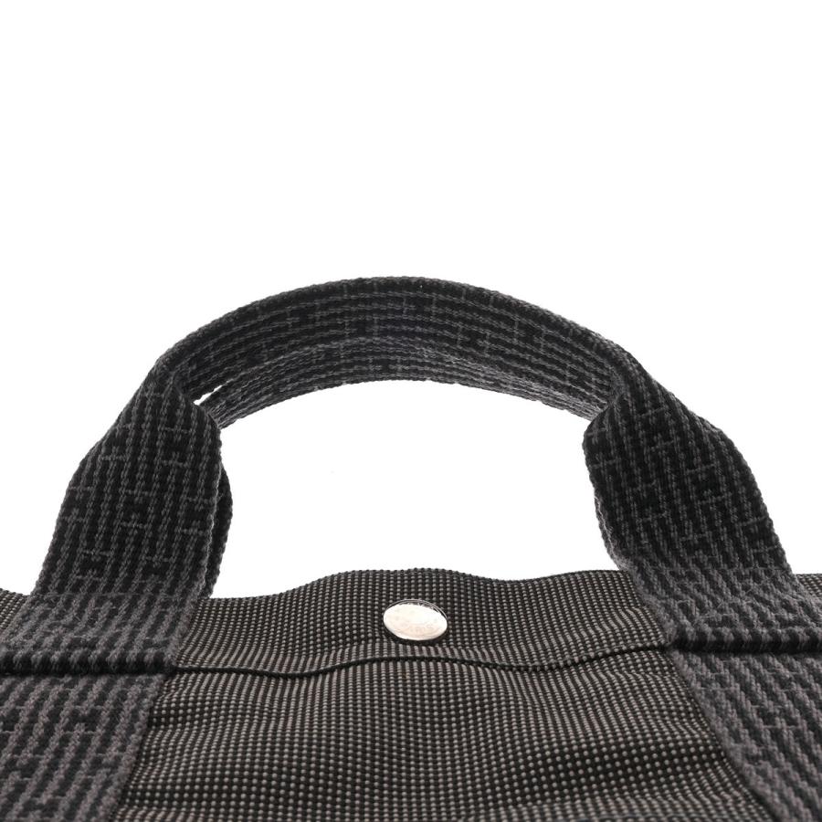 HERMES エルメス エールラインMM 新型 グレー ユニセックス キャンバス トートバッグ Aランク 中古 銀蔵の画像