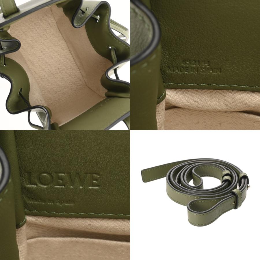 LOEWE ロエベ ハンモックミニ 2WAY グリーン A538V07X10 レディース レザー ショルダーバッグ Aランク 中古 銀蔵の画像