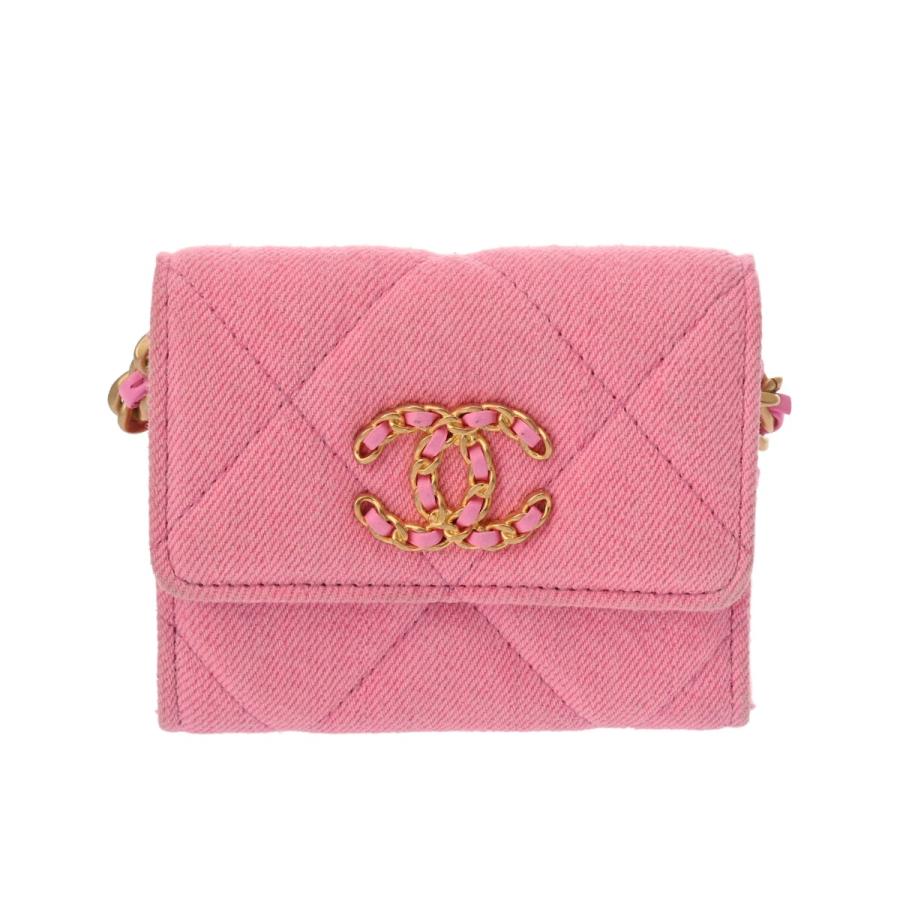 【未使用品】CHANEL シャネル CHANEL19 フラップパース 財布 チェーンウォレット ミニサイズ ラムスキン ライトグリーン　ピスタチオグリーン スリーカラー ヴィンテージ金具 AP1787 チェーンショルダー【ブランドギャラリー東心斎橋店】 未使用品】CHANEL シャネル CHANEL19 フラップコインパース 財布