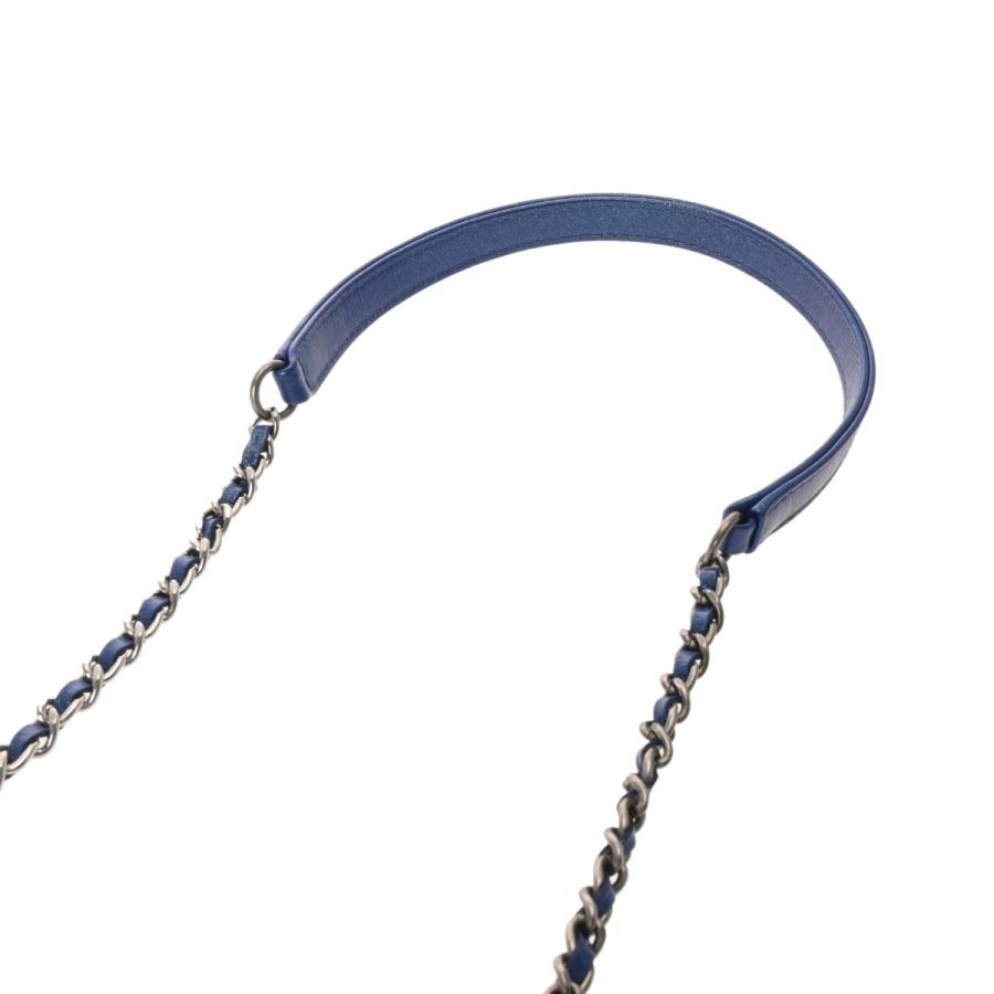 CHANEL シャネル ガブリエル ドゥシャネル  メタリックブルー A94505 レディース レザー ショルダーバッグ ABランク 中古 銀蔵の画像