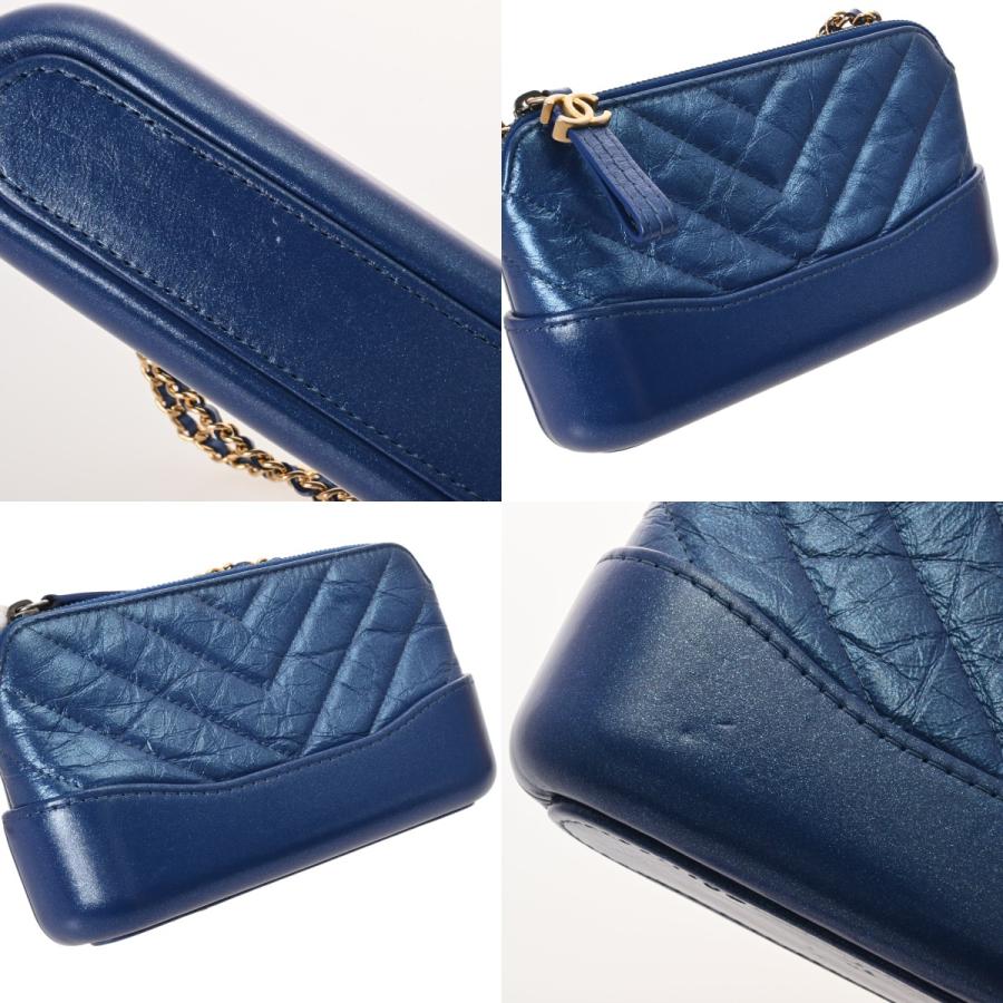 CHANEL シャネル ガブリエル ドゥシャネル  メタリックブルー A94505 レディース レザー ショルダーバッグ ABランク 中古 銀蔵の画像