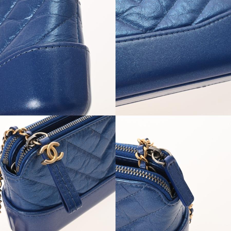 CHANEL シャネル ガブリエル ドゥシャネル  メタリックブルー A94505 レディース レザー ショルダーバッグ ABランク 中古 銀蔵の画像