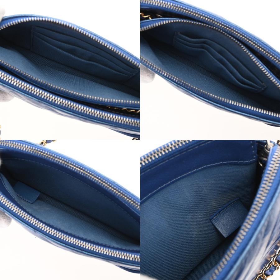 CHANEL シャネル ガブリエル ドゥシャネル  メタリックブルー A94505 レディース レザー ショルダーバッグ ABランク 中古 銀蔵の画像