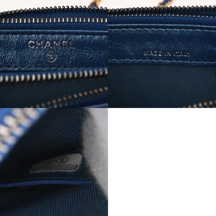 CHANEL シャネル ガブリエル ドゥシャネル  メタリックブルー A94505 レディース レザー ショルダーバッグ ABランク 中古 銀蔵の画像