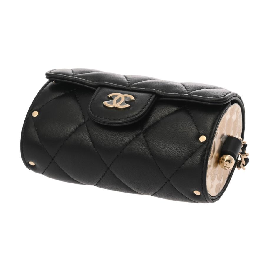 美品　CHANEL シャネル ミニ マトラッセ　チェーン　ポーチ　ブラック CHANEL（シャネル） マトラッセ ミニ チェーンポーチ ブラック