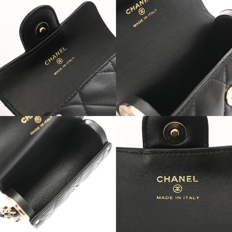 美品　CHANEL シャネル ミニ マトラッセ　チェーン　ポーチ　ブラック CHANEL（シャネル） マトラッセ ミニ チェーンポーチ ブラック