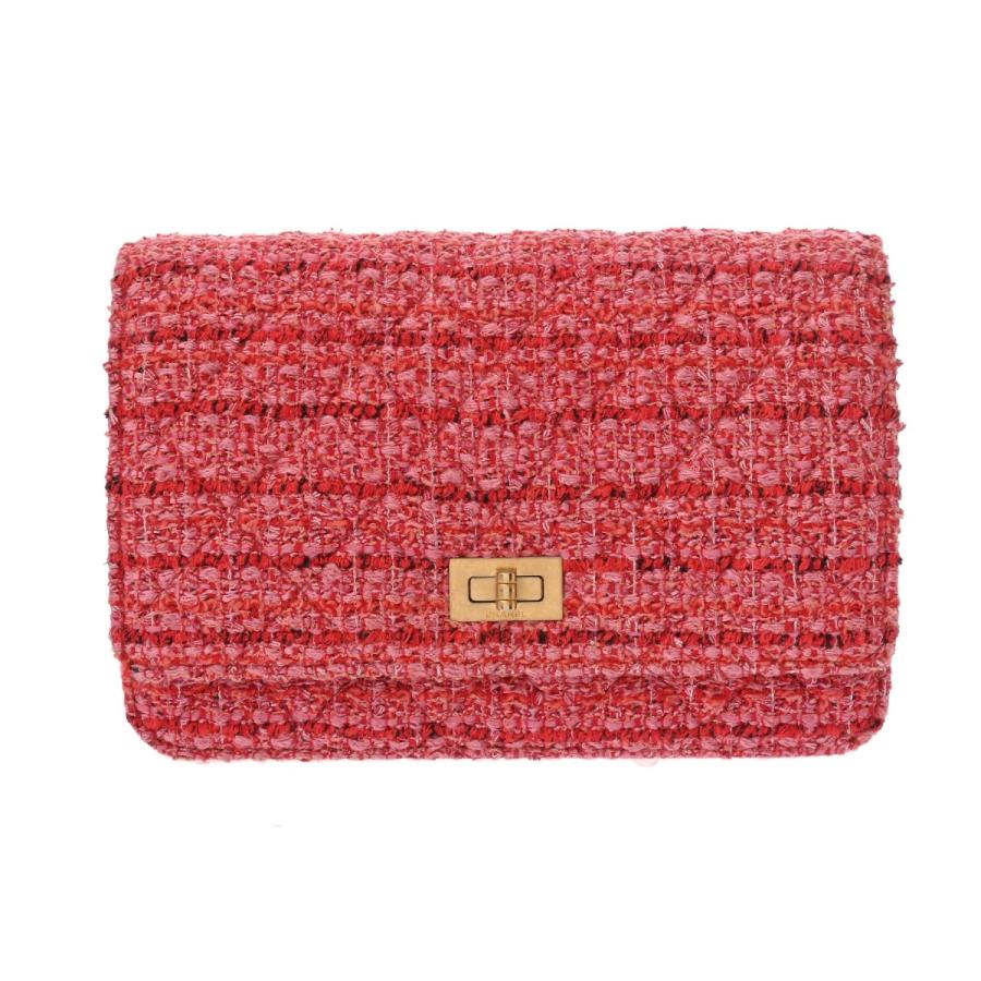 CHANEL（シャネル） チェーンウォレット レッド レディース ツイード