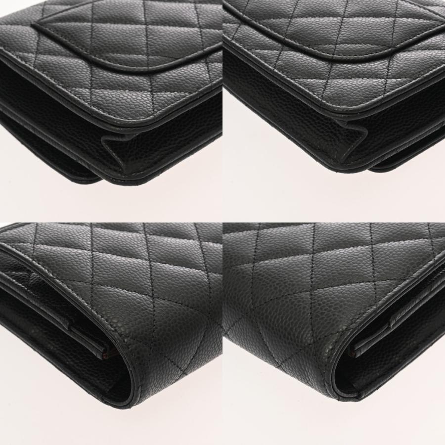CHANEL シャネル マトラッセ クラシックチェーンウォレット ブラック