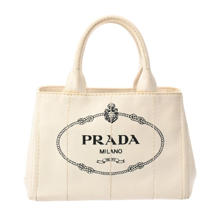 PRADA（プラダ） 銀蔵 中古 カナパ ミニトート 1BG439 ホワイト 