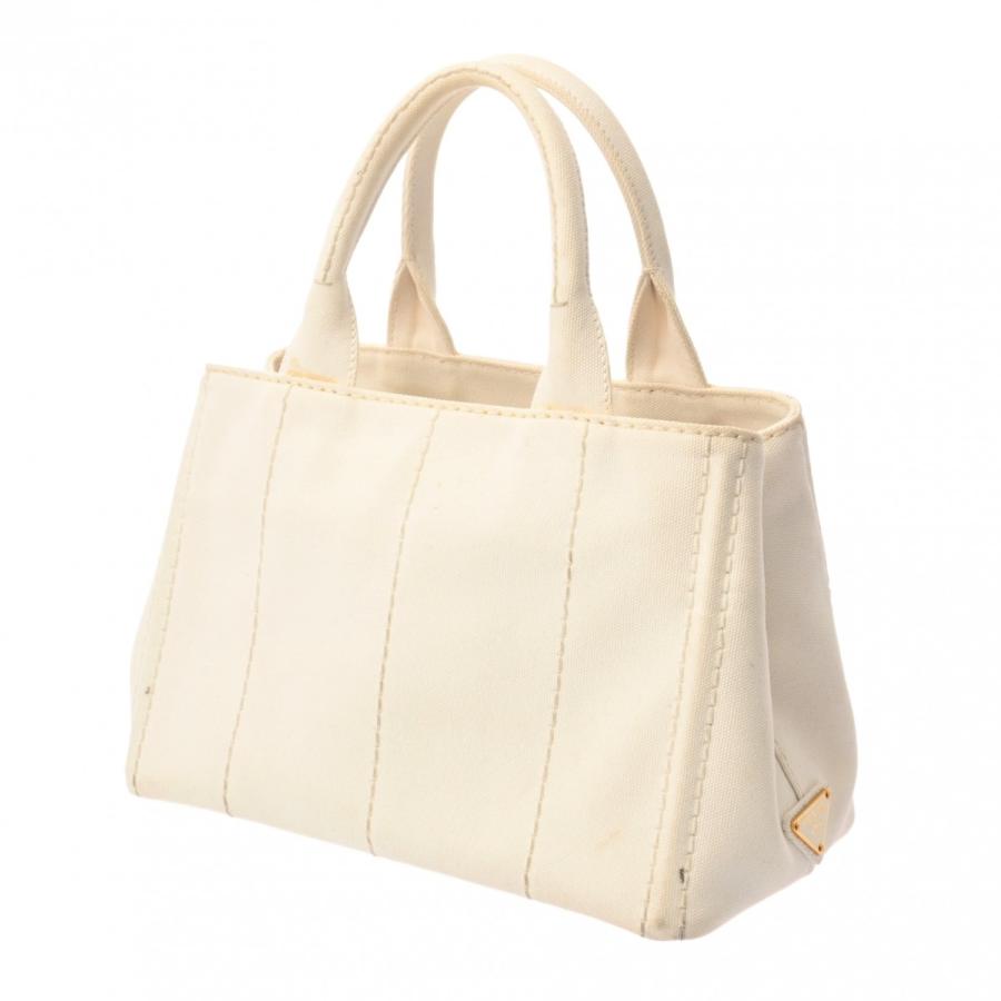 PRADA（プラダ） 銀蔵 中古 カナパ ミニトート 1BG439 ホワイト 