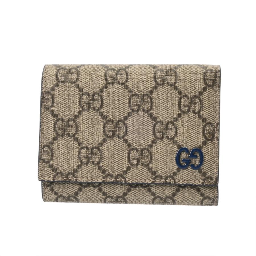 GUCCI（グッチ） 三つ折りウォレット ベージュ/ダークブルー系 769225 